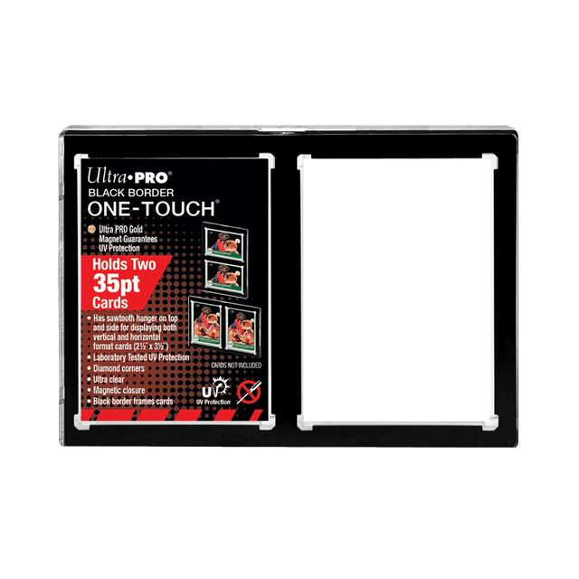 Ultra Pro 2-Card Black Border ONE-TOUCH Magnetic Holder