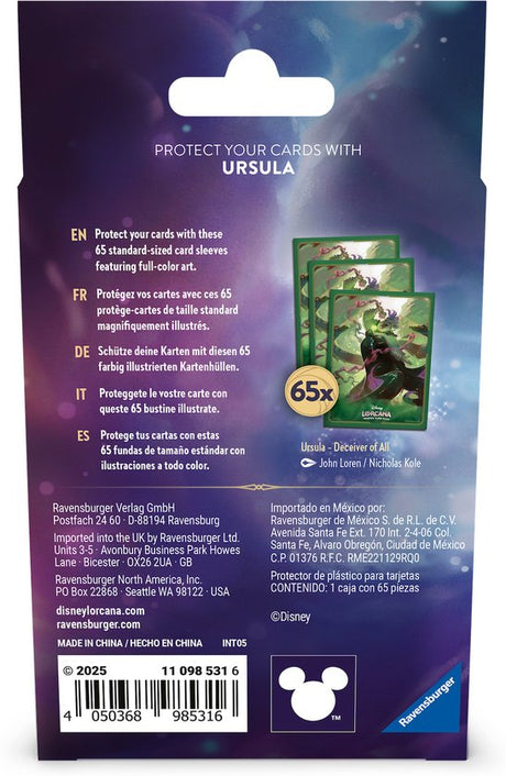 Lorcana Bewaar en bescherm je Disney Lorcana kaarten in stijl met deze Ursula Deck Box! Deze stevige en duurzame opbergdoos is perfect voor elke fan van The Little Mermaid en biedt ruimte voor een compleet deck. Dankzij het compacte ontwerp neem je je kaa