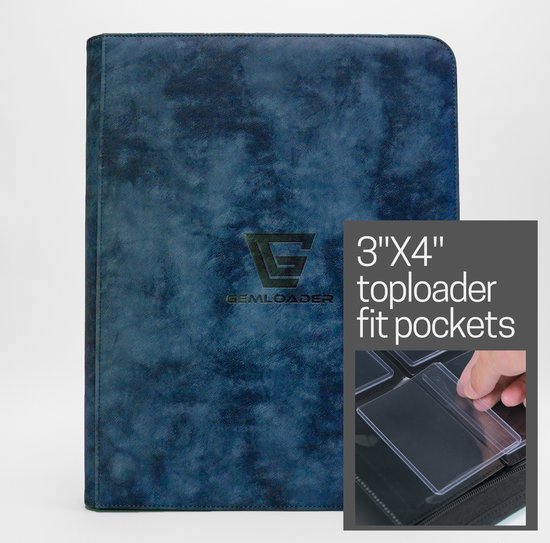 Classeur Toploader Gemloader Premium 3"X4" (216 Poches) - Bleu