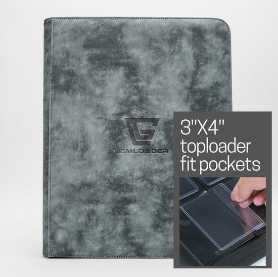 Classeur Toploader Gemloader Premium 3"x4" (216 Poches) - Gris