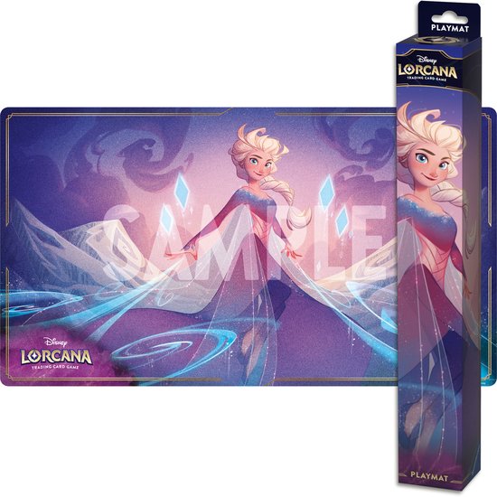 Lorcana Deze speelmat heeft een stoffen bovenkant die beschadigingen aan kaarten tijdens het spelen voorkomt. De onderkant die is gemaakt van antislipmateriaal zorgt ervoor dat de mat op zijn plaats blijft tijdens gebruik. De playmat is tevens te gebruike