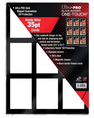 UP - 35PT 9-Karten-UV-ONE-TOUCH-Magnethalter mit schwarzem Rand