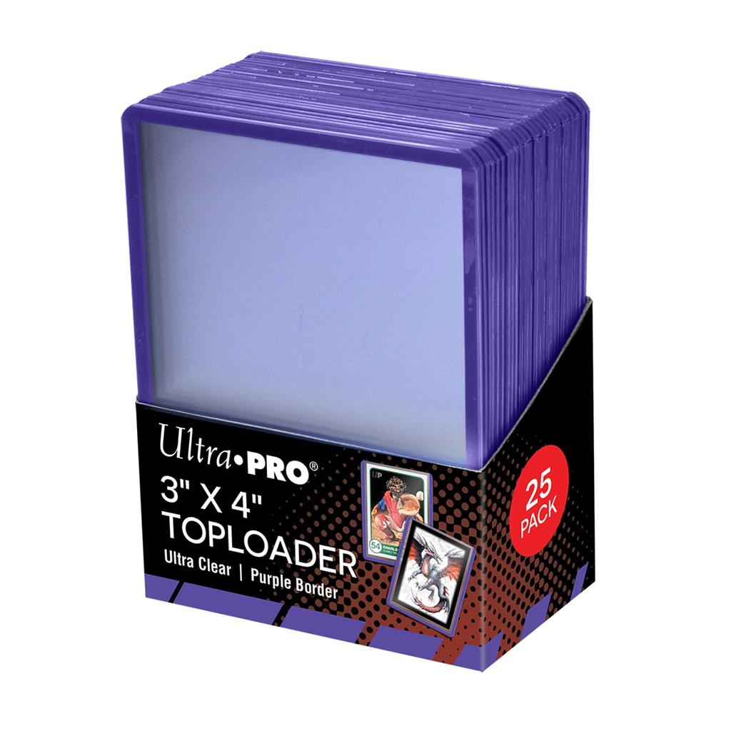 Toploaders 3"x4" Clear Regular Purple Border (25)