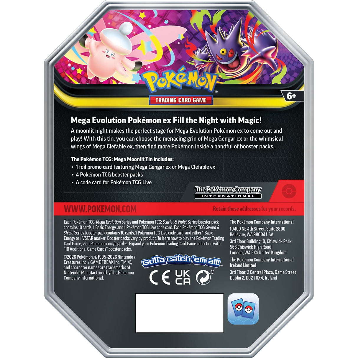 Pokémon Mega Moonlit ex Tin