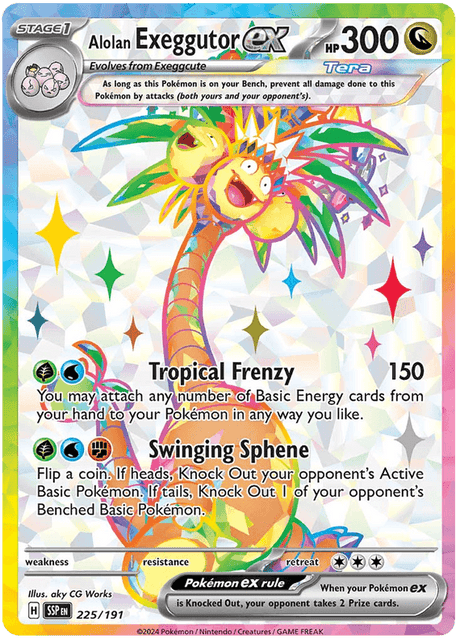 Naam: Alolan Exeggutor exSet: Surging SparksNummer: 225/191Staat: Near Mint