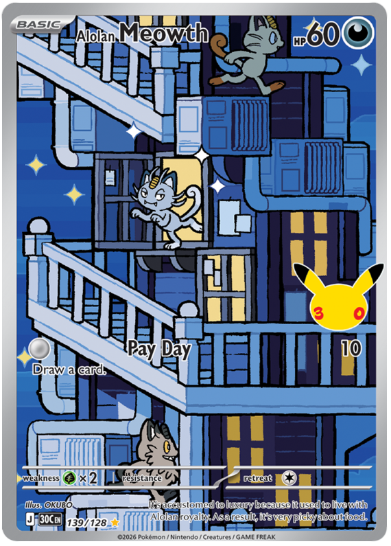 Alolan Meowth - 30th Celebration - 139/128