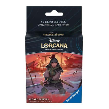 Lorcana Elke verpakking bevat 65 kaarthoezen met matte afwerking en een Disney Lorcana-glimmer.