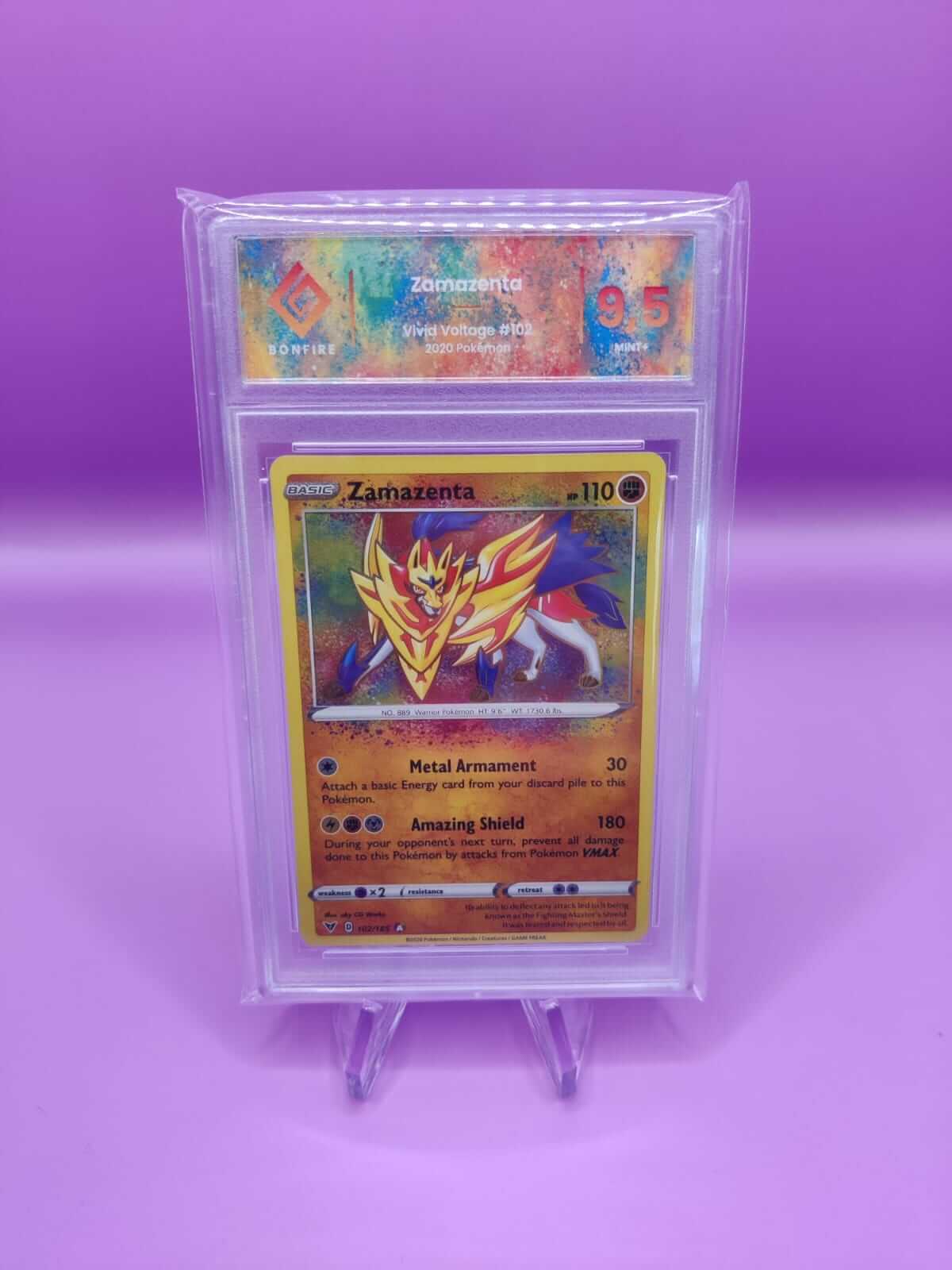 Zamazenta – Vivid Voltage – 102 – Bonfire Grading 9,5