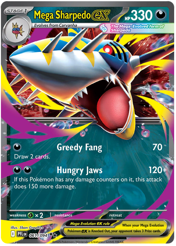 Mega Sharpedo ex - Phantasmal Flames - 061/094