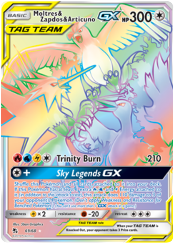 Moltres & Zapdos & Articuno GX - Hidden Fates - 69/68