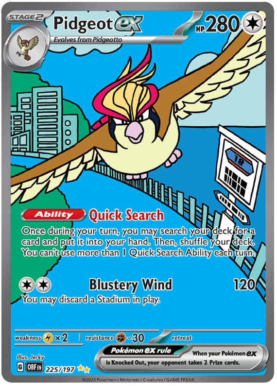 Pidgeot ex - Obsidian Flames - 225/197