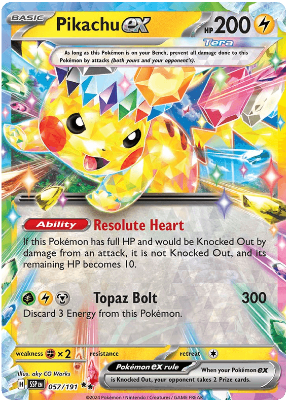 Naam: Pikachu exSet: Surging SparksNummer: 057/191Staat: Near Mint