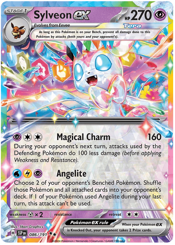 Naam: Sylveon exSet: Surging SparksNummer: 086/191Staat: Near Mint