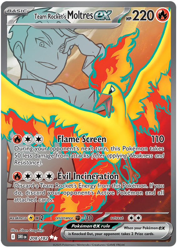 Team Rocket's Moltres ex - Destined Rivals - 208/182