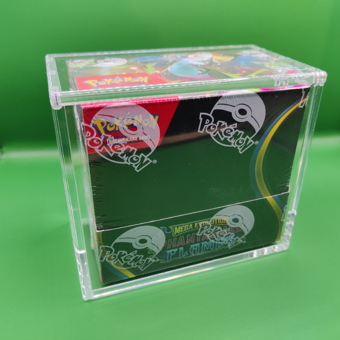 Boîte de présentation d'une boîte de boosters Pokémon en acrylique
