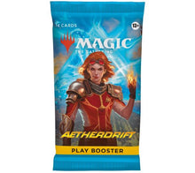 MTG Bereid je voor op een magisch avontuur met de Aetherdrift Play Booster Pack! Deze booster is perfect voor zowel verzamelaars als spelers die hun deck willen versterken met nieuwe, krachtige kaarten uit de Aetherdrift-set. Elke pack bevat een mix van c
