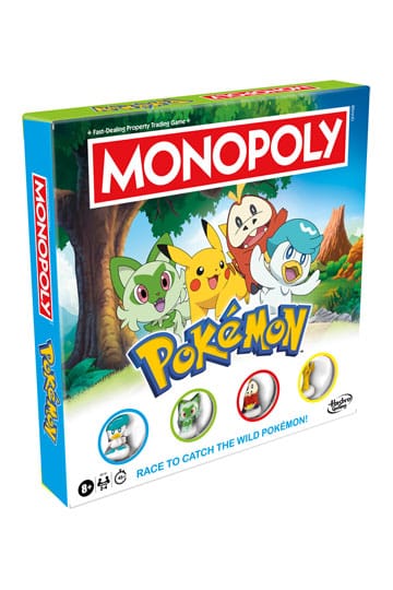 UITVERKOOP Race to catch the wild Pokémon! The Monopoly Pokémon Edition game combines classic Monopoly gameplay with thrilling Pokémon-catching action. Play as a Pokémon Trainer adventuring through a vast land with a Pokémon partner. In this fun kids game