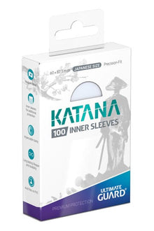 Accessoires The best protection for your cards - twice over! Honoring the tradition of pristine Japanese craftsmanship, the Katana Inner Sleeves Japanese Size provide even better protection for cards from TCGs like Yu-Gi-Oh! or Naruto. The card sleeves of