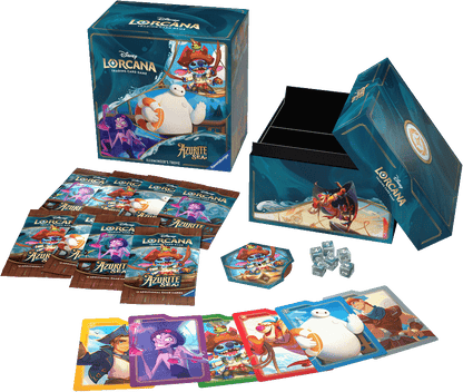 Lorcana De Illumineer’s Trove is de ultieme schat voor zowel verzamelaars als spelers en bevat een kunstzinnige opbergdoos met 6 kaartverdelers met inktthema om je Disney Lorcana TCG-kaarten veilig en georganiseerd te houden.De Illumineer’s Trove bevat 8