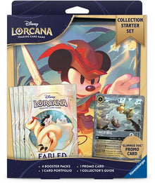 Lorcana Begin je Lorcana-avontuur met de Fabled Collection Starter Set!Deze startersset is dé perfecte manier om kennis te maken met het magische ruilkaartspel van Disney Lorcana. De set bevat alles wat je nodig hebt om direct te beginnen met spelen en is