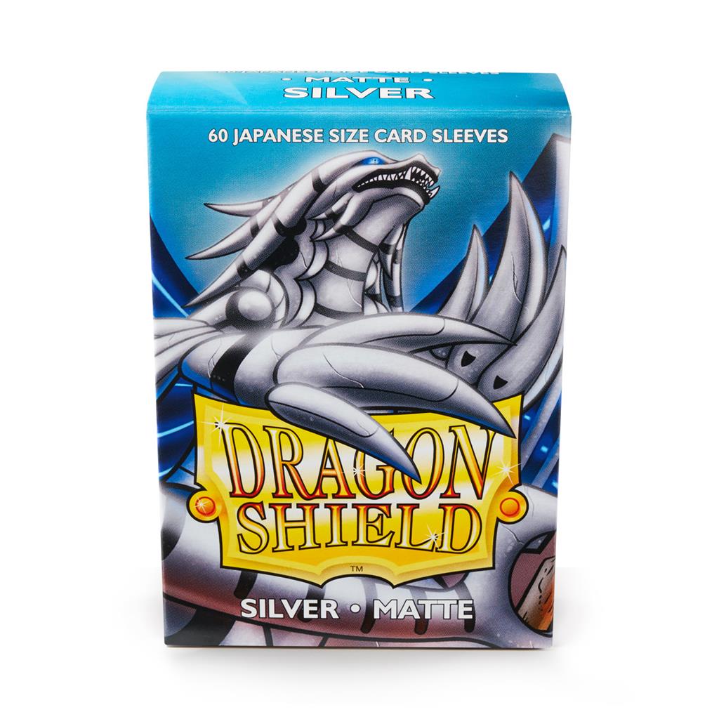 Accessoires Lightning, bold and impactful: Japanese size Dragon Shield Dual Matte sleeves. Clear front and a textured matte back. Fully opaque sleeves with a black interior, an elegant backdrop for black bordered cards.Comes in a box with 60 sleeves. The