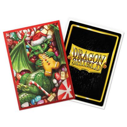 Accessoires The 2024 Dragon Shield Christmas Brushed Art sleeves feature mischevious dragons endulging in seasonal sweets. Brushed Art sleeves feature a lightly textured back and provide a steady shuffle-feel as you face off against your opponents. Art sl
