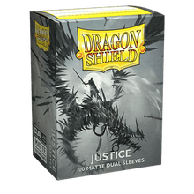 Accessoires Play a deck that glistens like silver with the metallic Dual Matte sleeves featuring Anima Gladius, The Bladed Executioner. Our Dual Matte sleeves are fully opaque and have a black interior that creates a dramatic background for your TCG cards