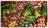 Embrace the season's cheer with the silky smooth playmat featuring the 2024 Dragon Shield Christmas dragons. Enjoy the completely new, silky smooth surface texture. Together with the non-slip, rubber bottom and premium stitched-edge, this Dragon Shield pl