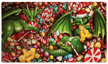 Lorcana Embrace the season's cheer with the silky smooth playmat featuring the 2024 Dragon Shield Christmas dragons. Enjoy the completely new, silky smooth surface texture. Together with the non-slip, rubber bottom and premium stitched-edge, this Dragon S