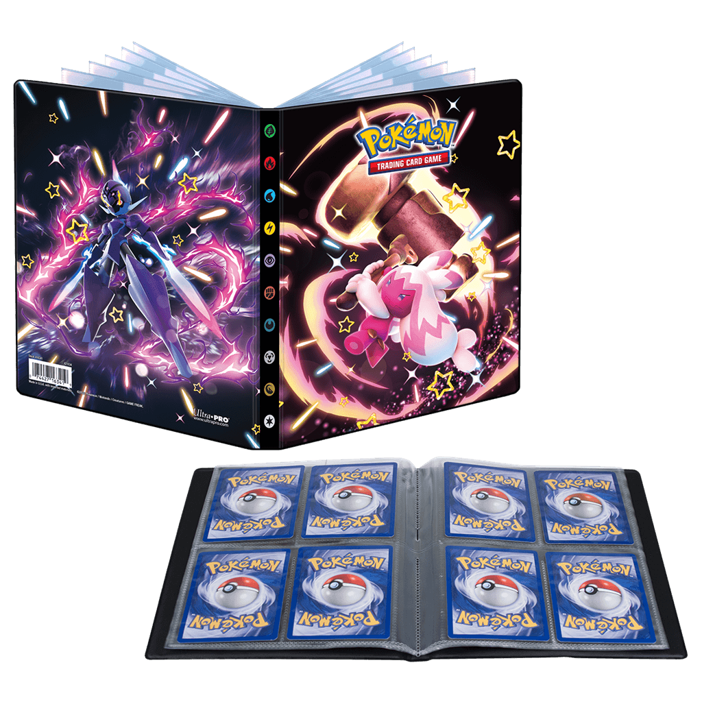 Pokémon Officially licensed Pokemon Trading Card Game 4-Pocket Portfolio. Holds up to 40 standard size cards single-loaded and 80 cards double-loaded Holds up to 4 oversized Pokemon cards Made with archival-safe, acid-free, non-PVC materials Made in Calif