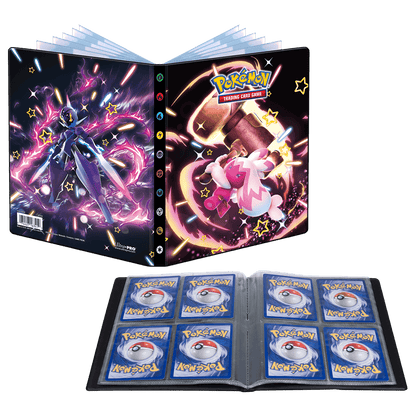 Pokémon Officially licensed Pokemon Trading Card Game 4-Pocket Portfolio. Holds up to 40 standard size cards single-loaded and 80 cards double-loaded Holds up to 4 oversized Pokemon cards Made with archival-safe, acid-free, non-PVC materials Made in Calif
