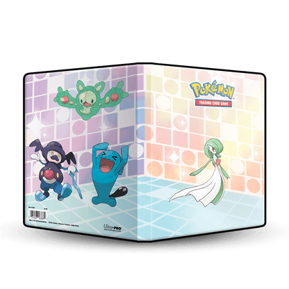 Pokémon 4-Pocket Portfolios for Pokemon feature a vibrant, full-art cover. Each portfolio stores and protects up to 40 standard size cards single-loaded and 80 cards double-loaded in archival-safe polypropylene pages. There are also pages in the center of