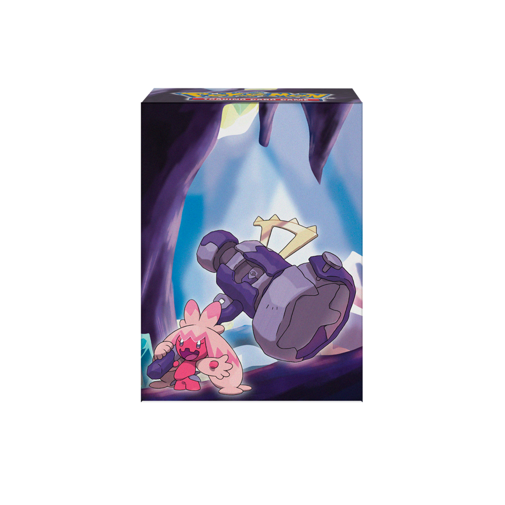 Pokémon Full View Deck Box® card storage containers for Pokémon feature vibrant, full-color artwork of Tinkaton and includes one matching deck divider. Made with archival-safe, non-PVC, rigid polypropylene materials, these deck boxes can store up to 75 do