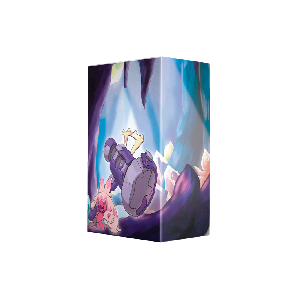 Pokémon Full View Deck Box® card storage containers for Pokémon feature vibrant, full-color artwork of Tinkaton and includes one matching deck divider. Made with archival-safe, non-PVC, rigid polypropylene materials, these deck boxes can store up to 75 do