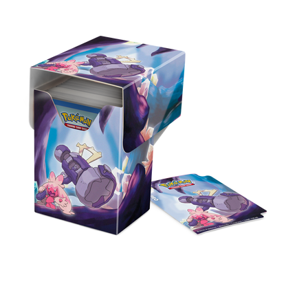 Pokémon Full View Deck Box® card storage containers for Pokémon feature vibrant, full-color artwork of Tinkaton and includes one matching deck divider. Made with archival-safe, non-PVC, rigid polypropylene materials, these deck boxes can store up to 75 do