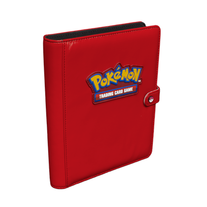 Pokémon The Premium Snap Binder for Pokémon is the ideal accessory for trading card collectors of every age!Each binder features a red padded leatherette cover with a rubber Pokémon logo emblem, and can be securely closed with the enamel Poké Ball snap on