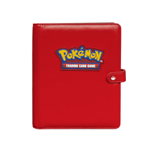 Pokémon The Premium Snap Binder for Pokémon is the ideal accessory for trading card collectors of every age!Each binder features a red padded leatherette cover with a rubber Pokémon logo emblem, and can be securely closed with the enamel Poké Ball snap on