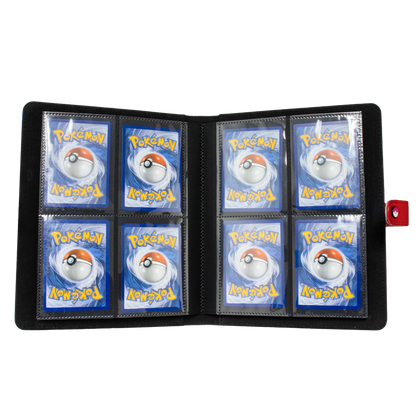 Pokémon The Premium Snap Binder for Pokémon is the ideal accessory for trading card collectors of every age!Each binder features a red padded leatherette cover with a rubber Pokémon logo emblem, and can be securely closed with the enamel Poké Ball snap on