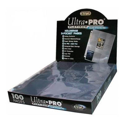 Accessoires 9-Pocket Hologram Pages voor in een ringband. 100 stuks per box.