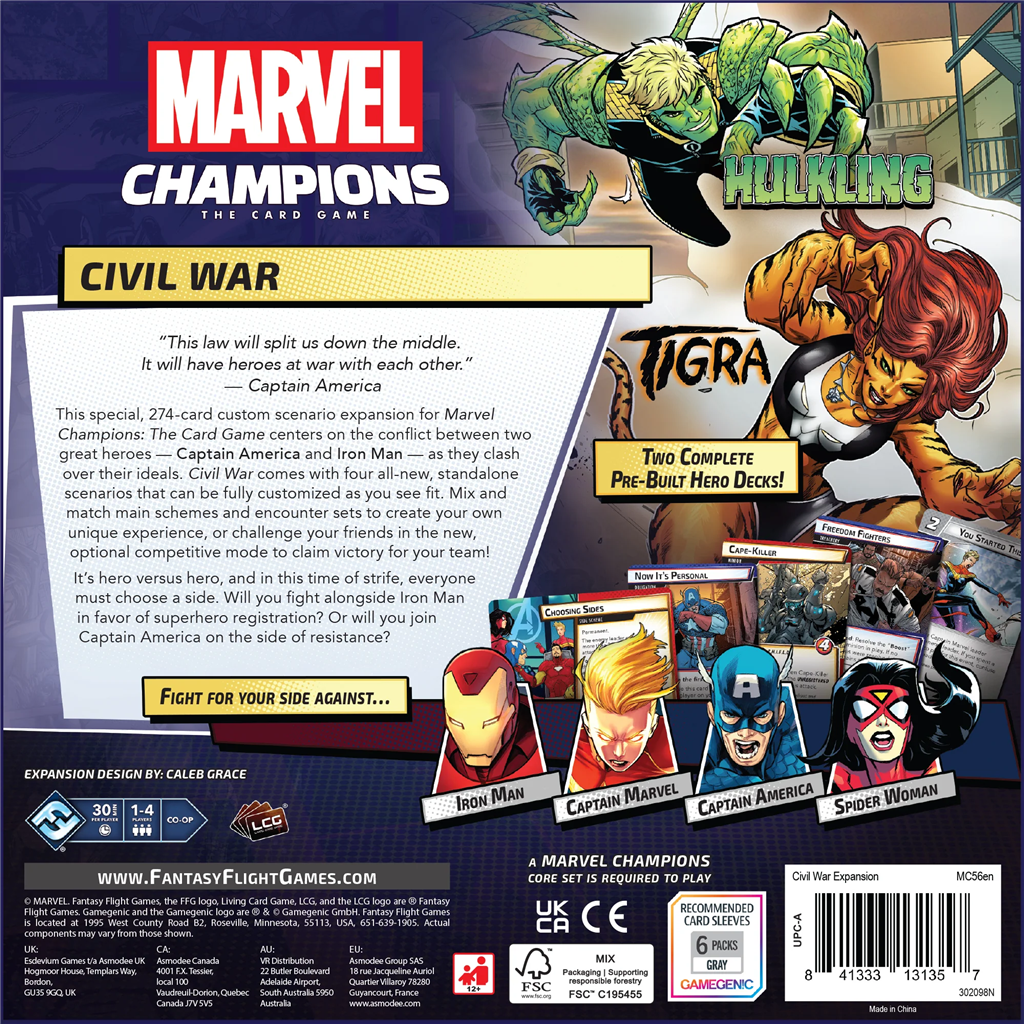 Marvel LCG Champions Civil War Expansion