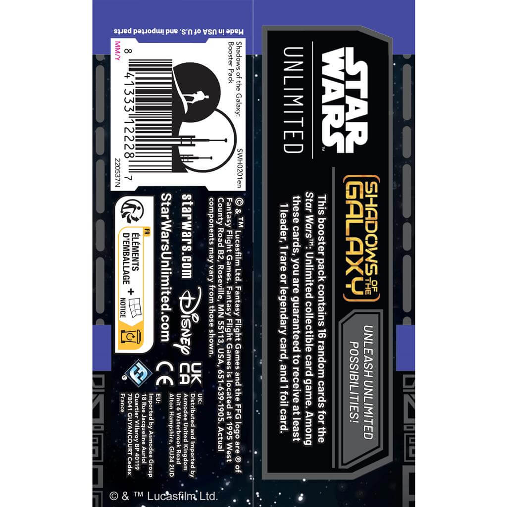 Star Wars Unlimited Shadows of the Galaxy Booster Pack