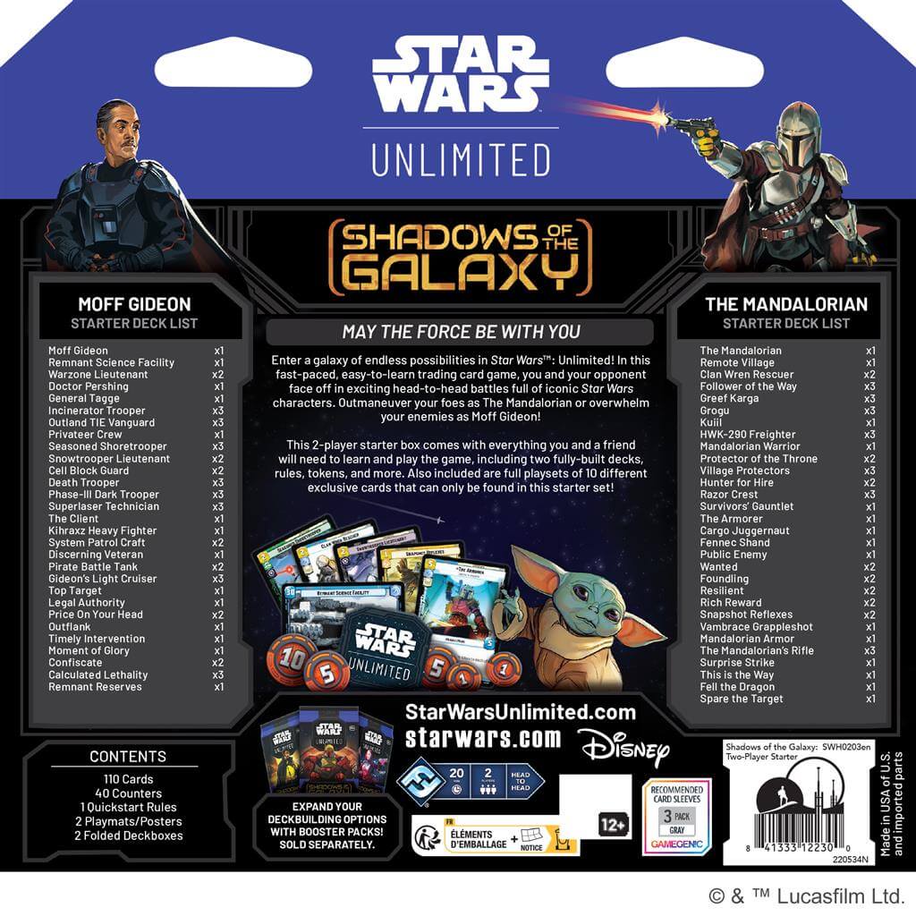 Star Wars Unlimited Shadows of the Galaxy 2-Player Set