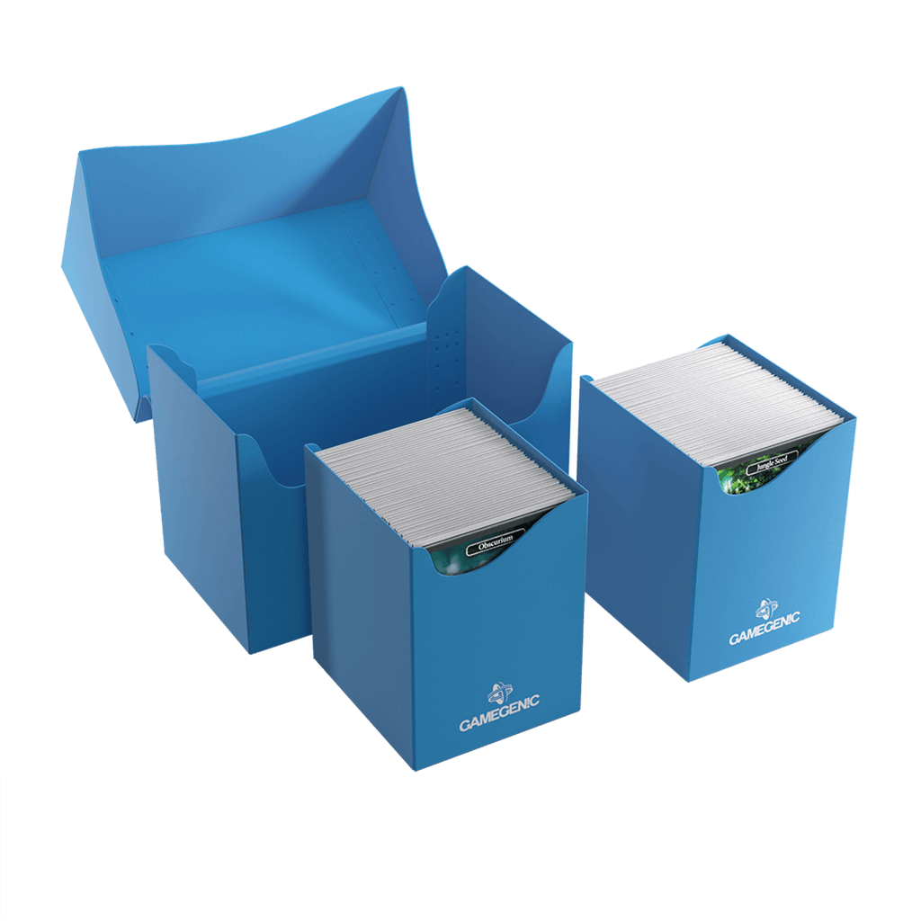Accessoires Deze opbergdoos is perfect om twee complete decks of maximaal 200 kaarten met dubbele sleeves op te bergen.