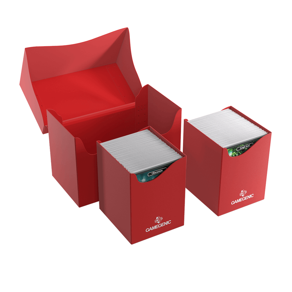 Accessoires Deze opbergdoos is perfect om twee complete decks of maximaal 200 kaarten met dubbele sleeves op te bergen.