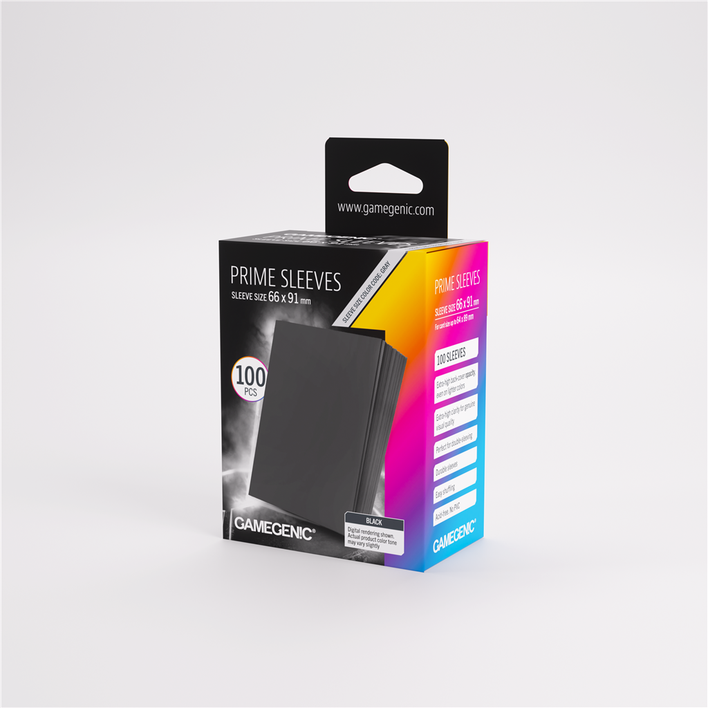 GameGenic SLEEVES Pack Prime Black 66x91mm (100 stuks)