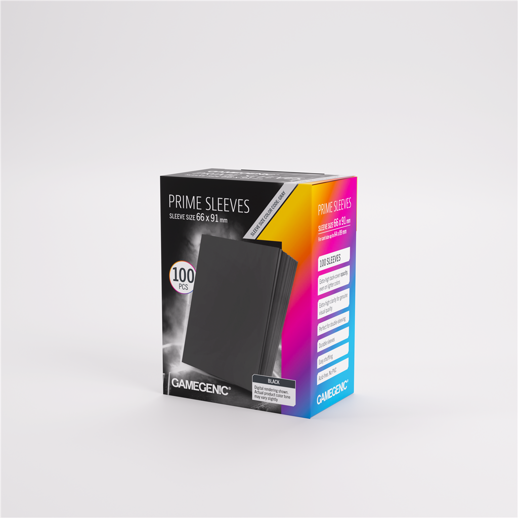 GameGenic SLEEVES Pack Prime Black 66x91mm (100 stuks)