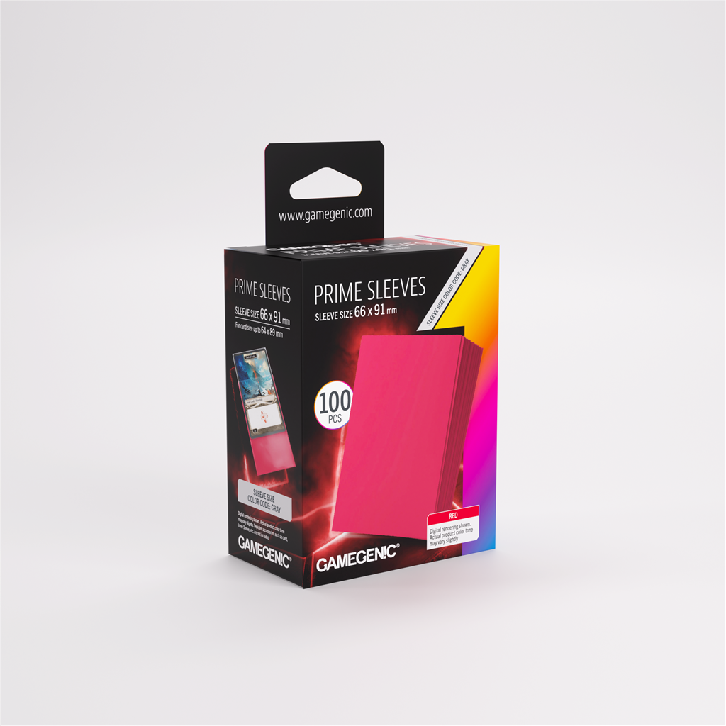 GameGenic SLEEVES Pack Prime Red 66x91mm (100 stuks)