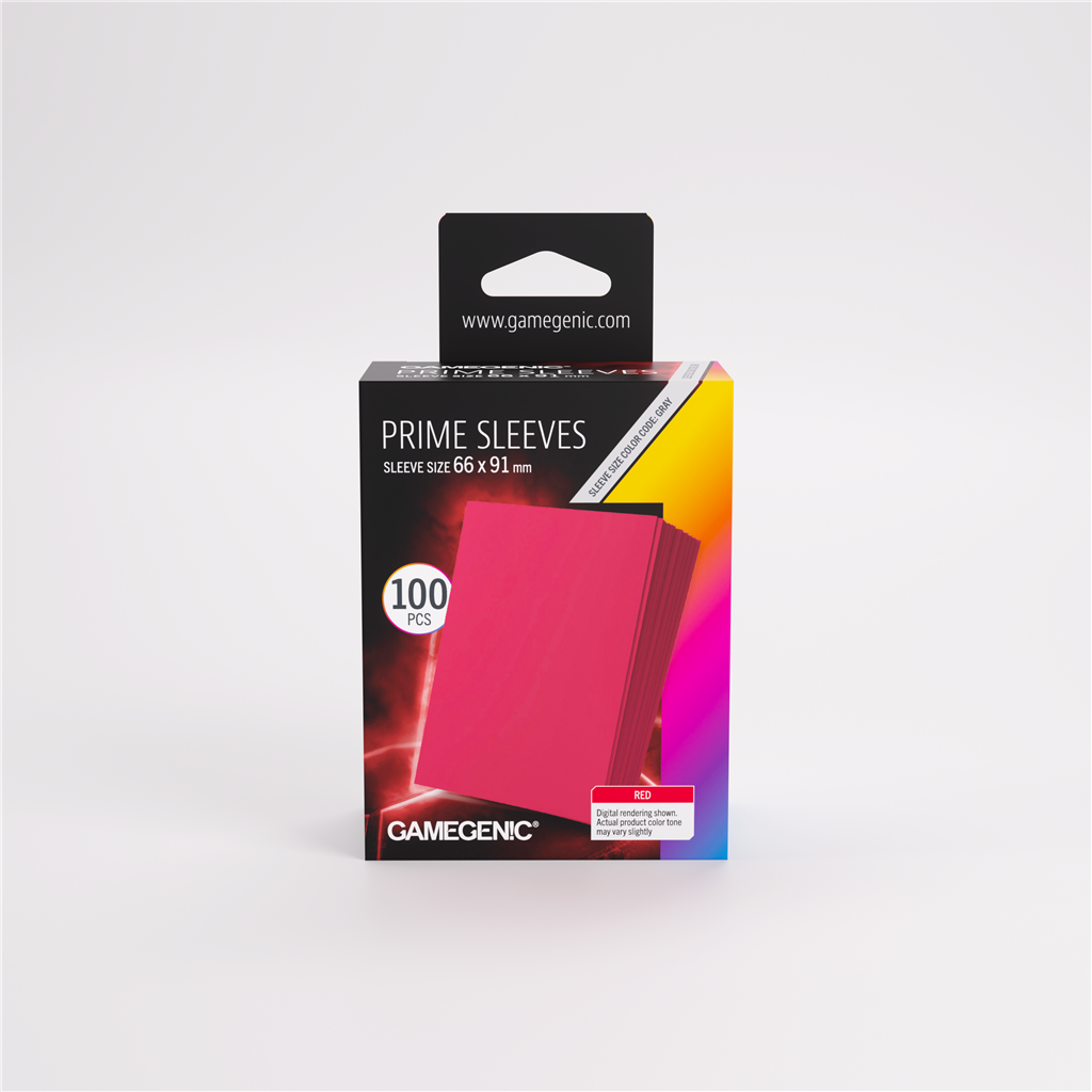 GameGenic SLEEVES Pack Prime Red 66x91mm (100 stuks)