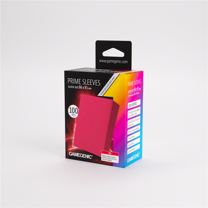 GameGenic SLEEVES Pack Prime Red 66x91mm (100 stuks)