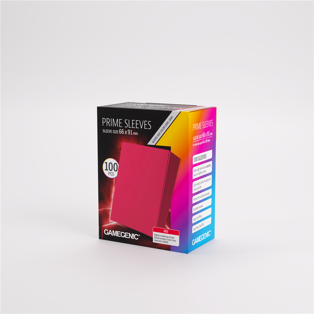 GameGenic SLEEVES Pack Prime Red 66x91mm (100 stuks)